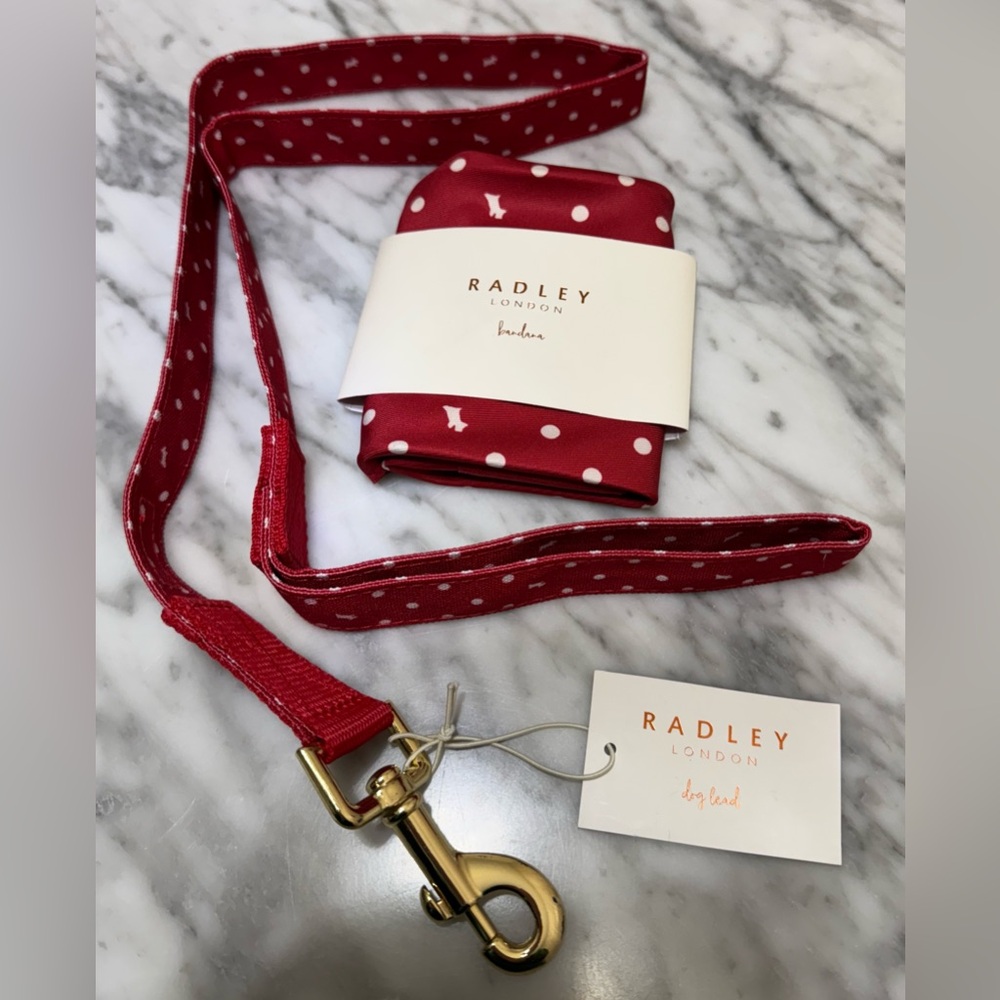 Radley London, Bandana and Leash, Red & White